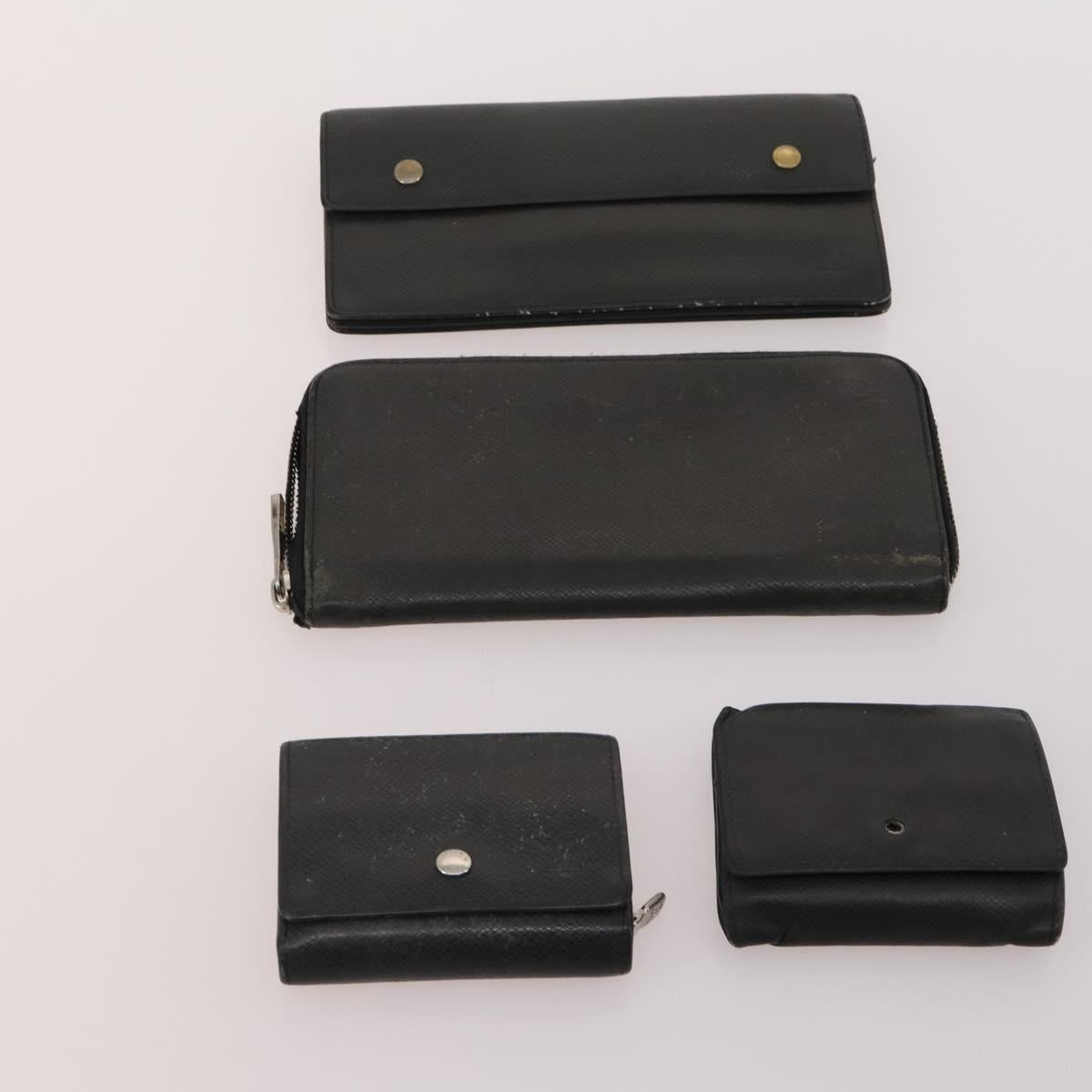 LOUIS VUITTON Taiga Wallet 10 Set Epicea Ardoise LV Auth CB209