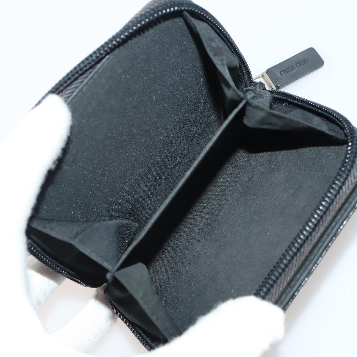 Miu Miu Wallet Leather 10 Set Black Beige Silver Auth CB213