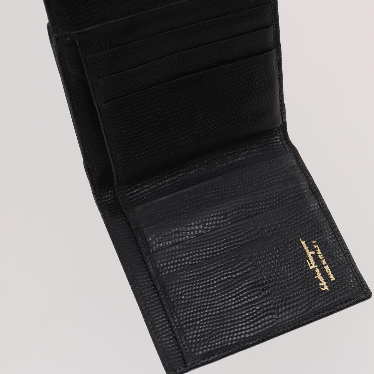 Salvatore Ferragamo Gancini Wallet Leather 10 Set Black Beige Orange Auth CB214