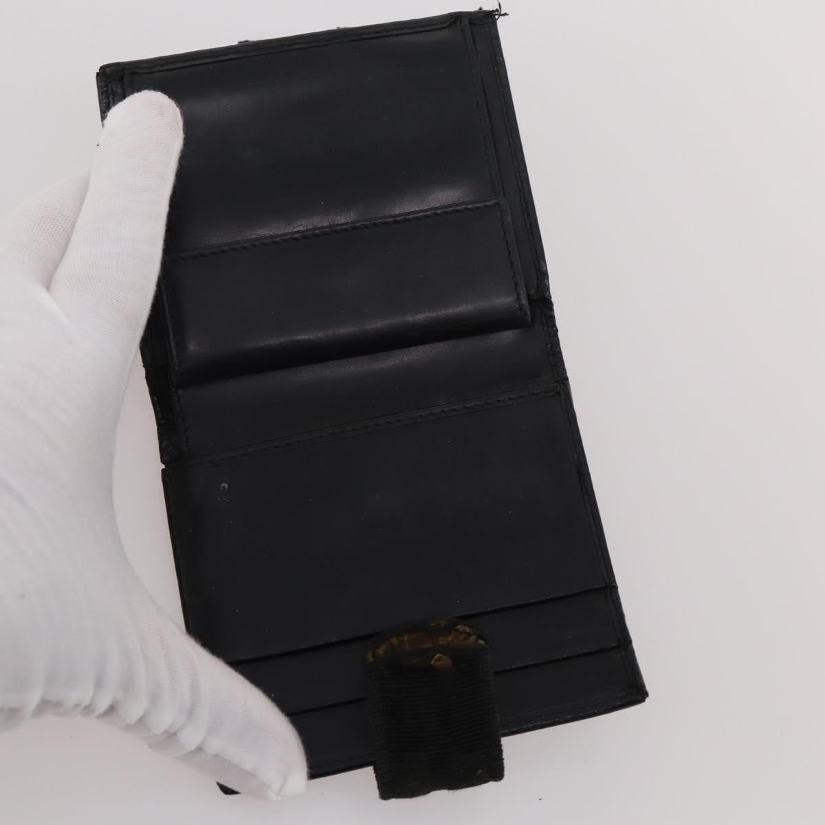 Salvatore Ferragamo Gancini Wallet Leather 10 Set Black Beige Orange Auth CB214