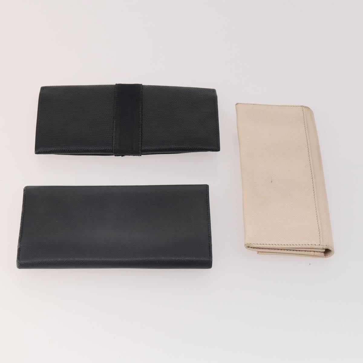 Salvatore Ferragamo Gancini Wallet Leather 10 Set Black Beige Orange Auth CB214