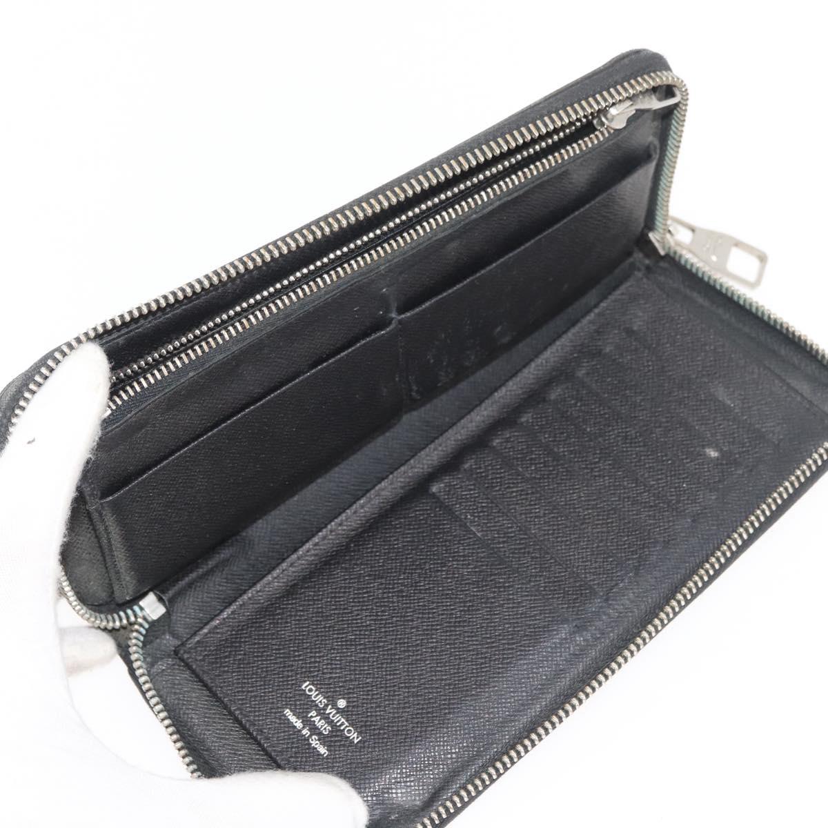 LOUIS VUITTON Damier Ebene Damier Graphite Wallet 10 Set LV Auth CB232