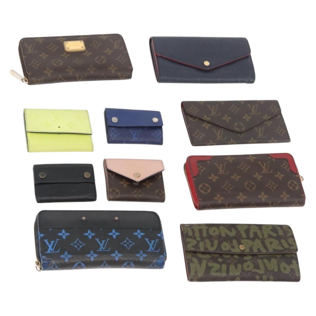 LOUIS VUITTON Monogram Graffiti Wallet 10 Set Khaki Yellow black LV Auth CB234