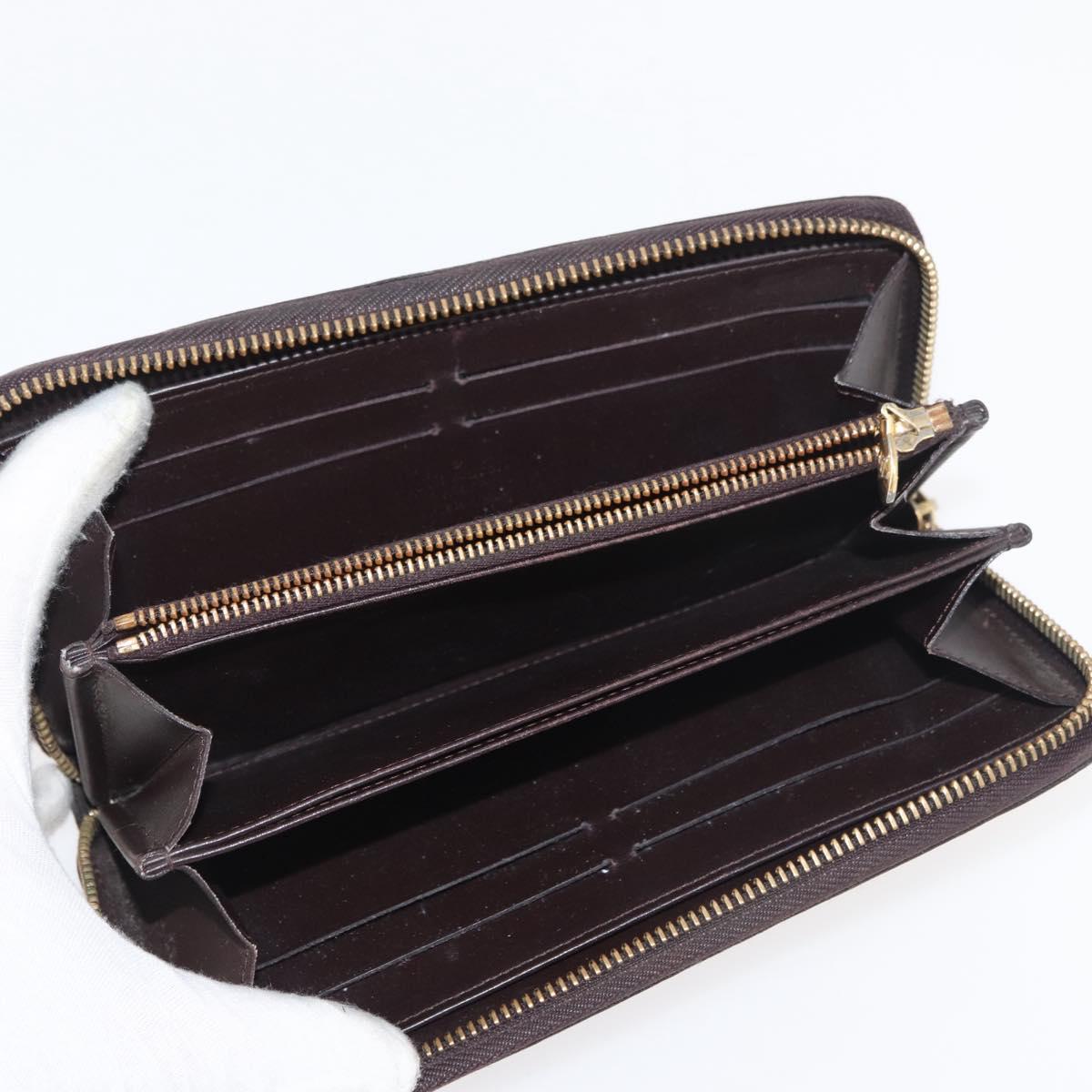 LOUIS VUITTON Monogram Vernis Wallet 10 Set Bronze Amarante Perle LV Auth CB235