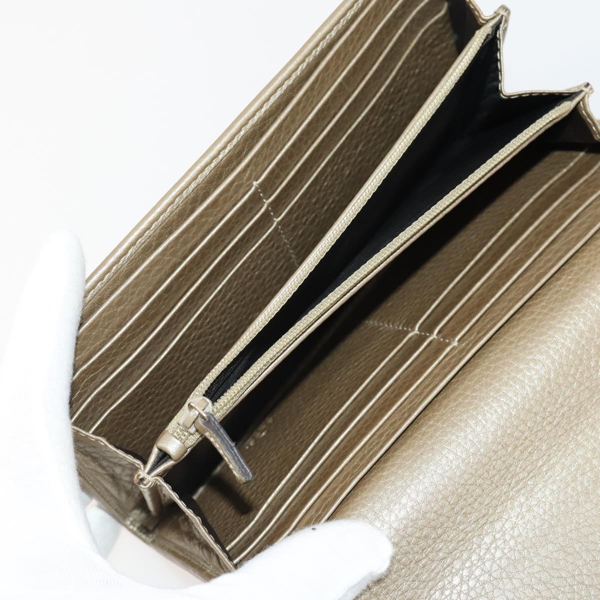 GUCCI GG Canvas Micro GG Guccissima Wallet Leather 10 Set Beige Black Auth CB236