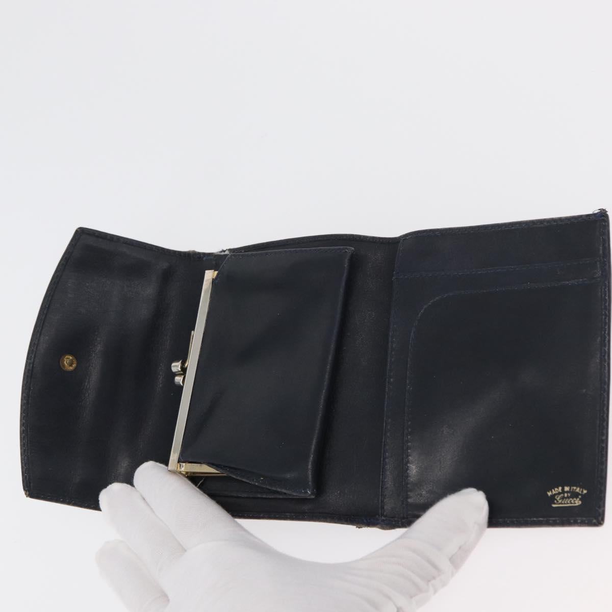 GUCCI GG Canvas Guccissima Wallet Leather 10 Set Beige Black Navy Auth CB237