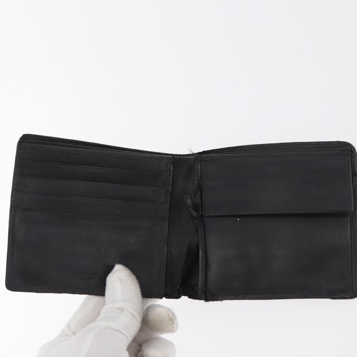 PRADA Wallet Safiano leather 10 Set Black White Red Auth CB240