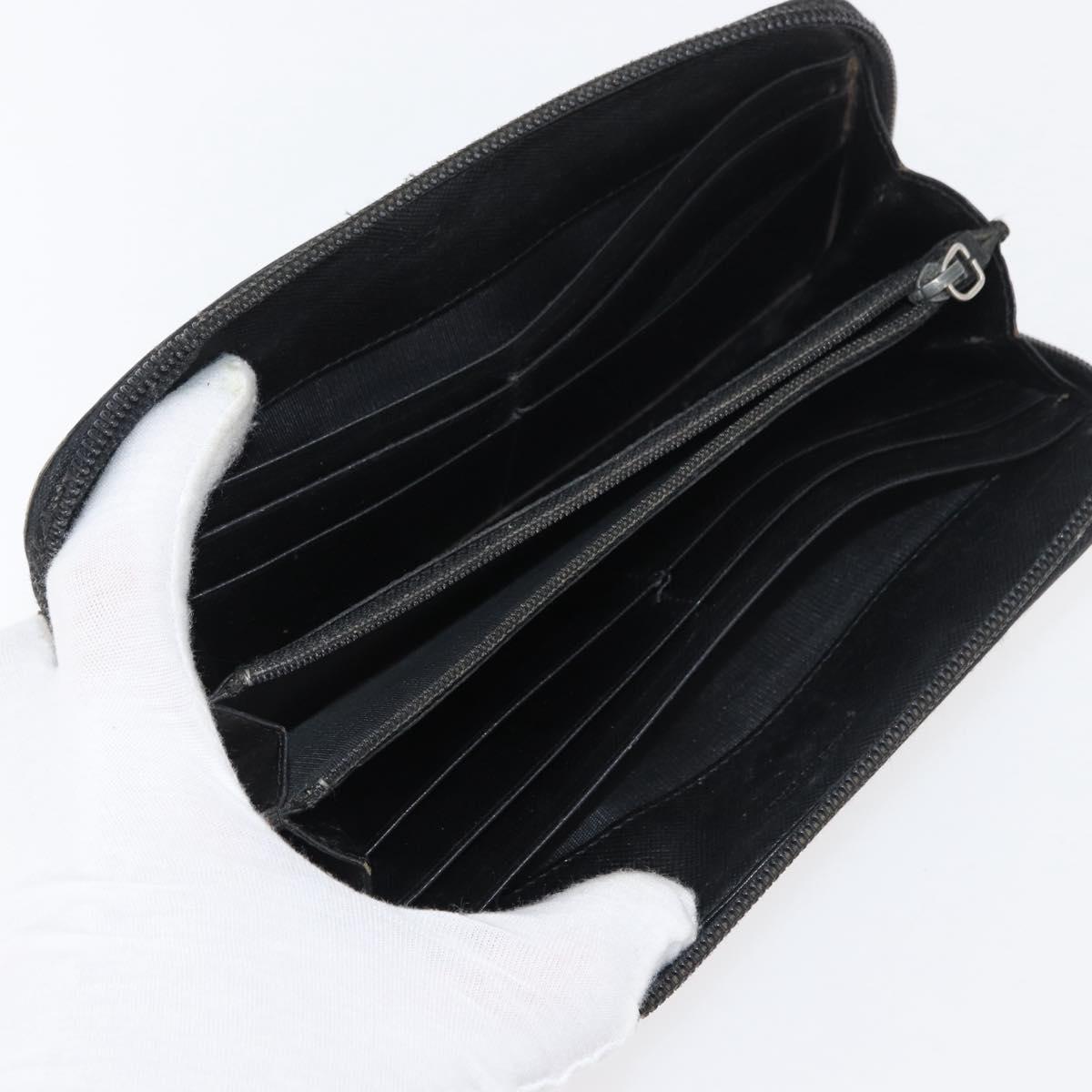 PRADA Wallet Safiano leather 10 Set Black White Red Auth CB240