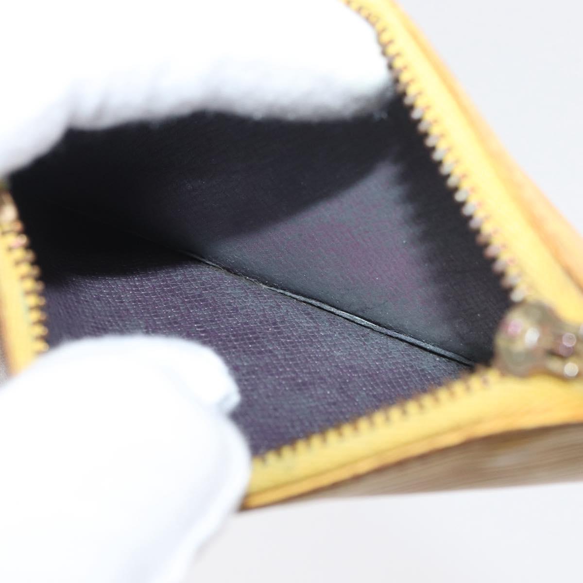 LOUIS VUITTON Epi Wallet 10 Set Black Red yellow LV Auth CB255