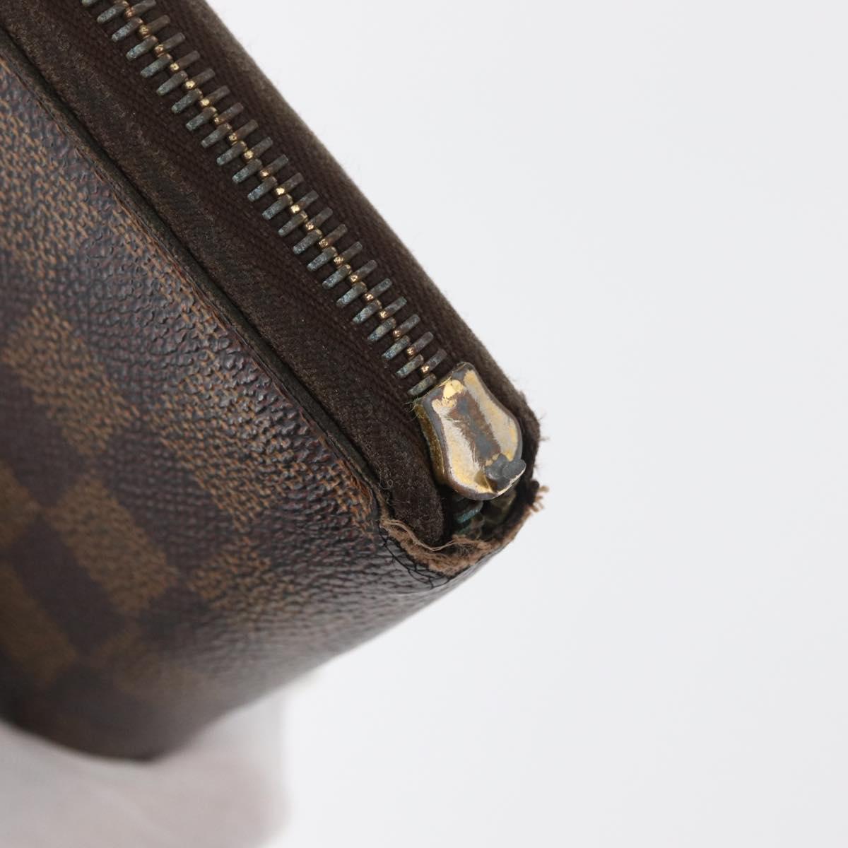 LOUIS VUITTON Damier Ebene Graphite Damier Azur Long Wallet 10 Set LV Auth CB263