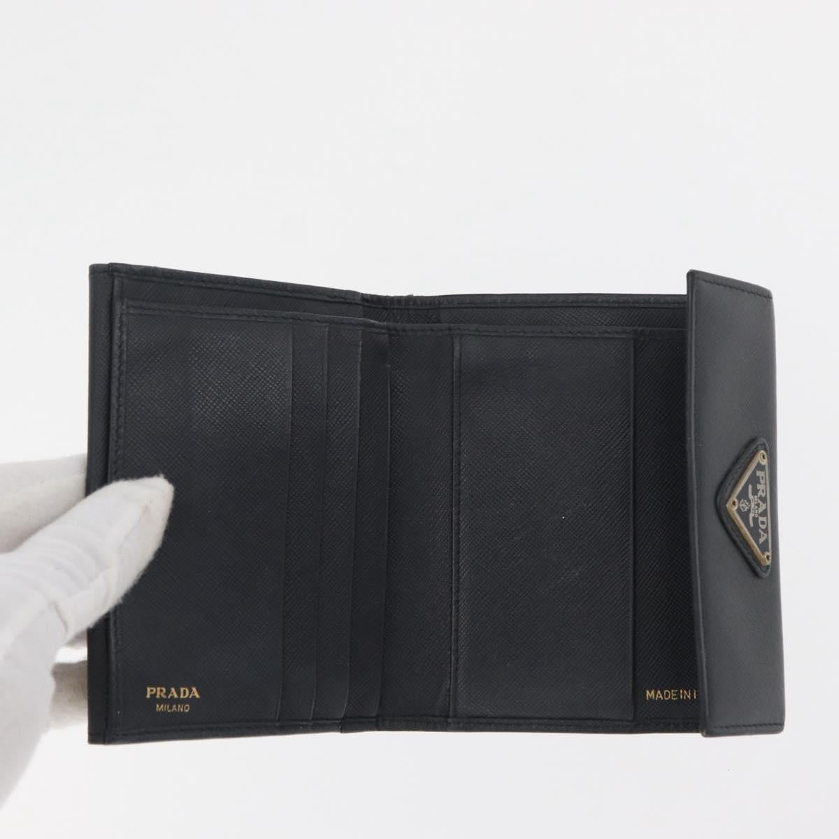 PRADA Wallet Safiano leather 10 Set Black Pink Red Auth CB264