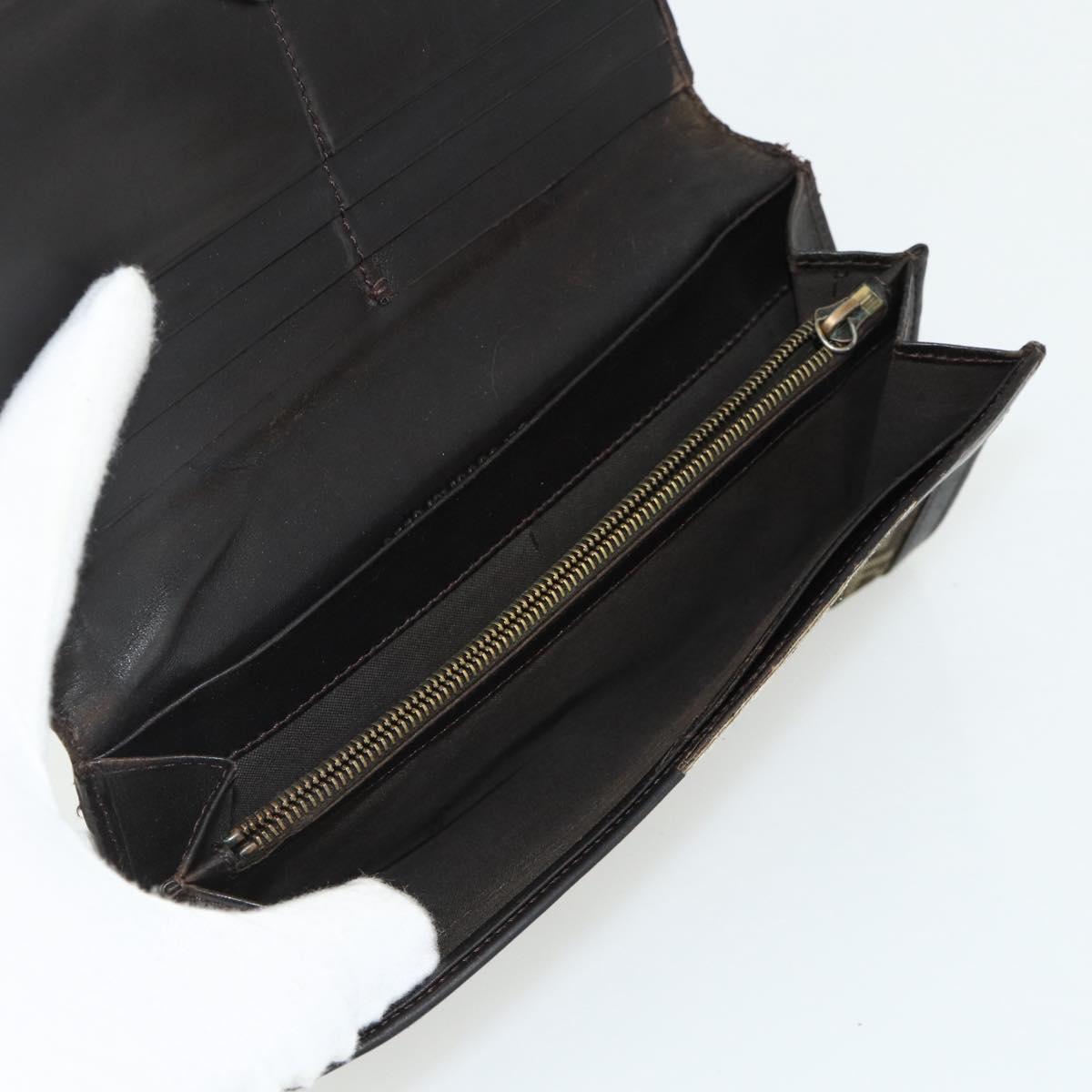 FENDI Zucca Canvas Wallet 10 Set Black Brown Auth CB266