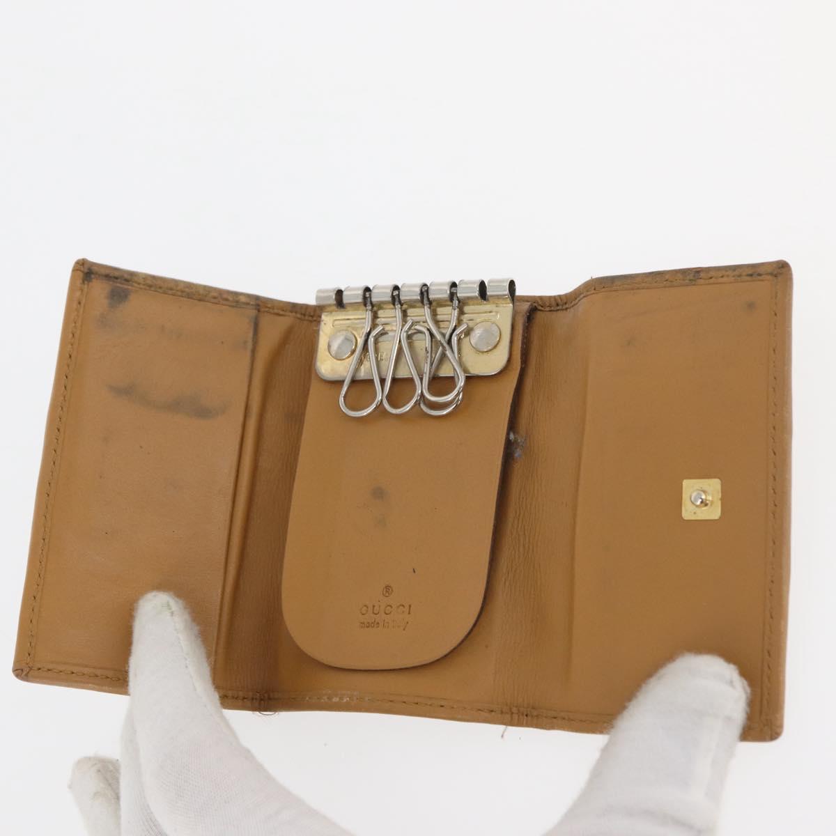GUCCI GG Canvas Key Case 10 Set Beige Black pink Auth CB269