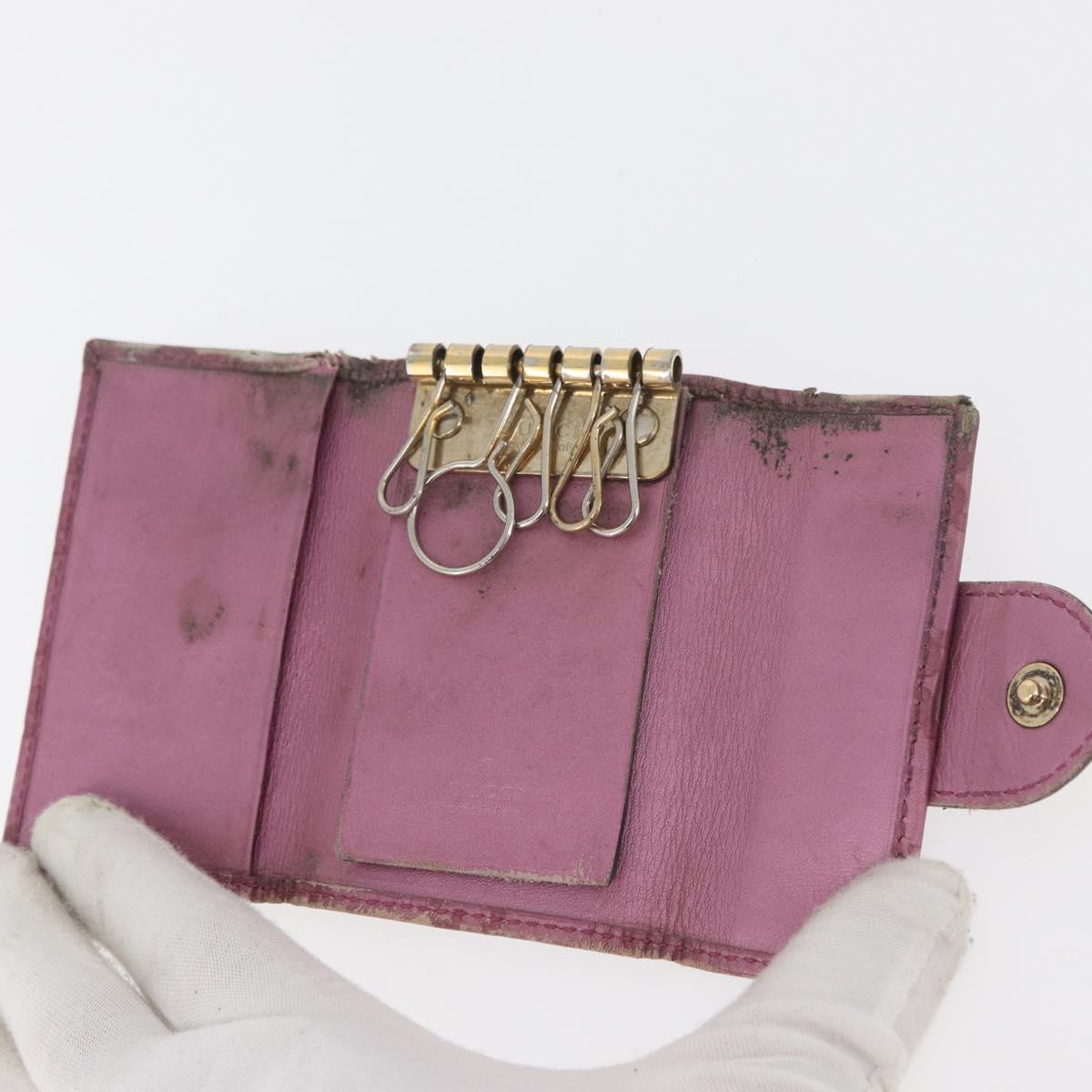 GUCCI GG Canvas Key Case 10 Set Beige Black pink Auth CB269