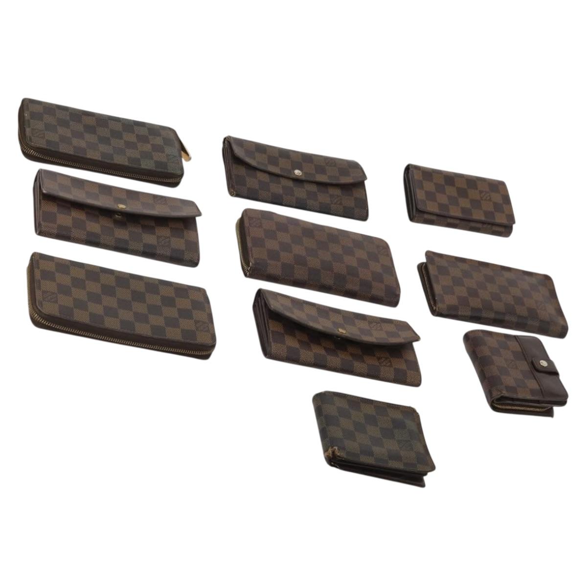 LOUIS VUITTON Damier Ebene Wallet 10 Set LV Auth CB281