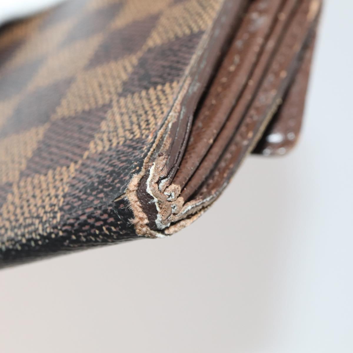 LOUIS VUITTON Damier Ebene Wallet 10 Set LV Auth CB281