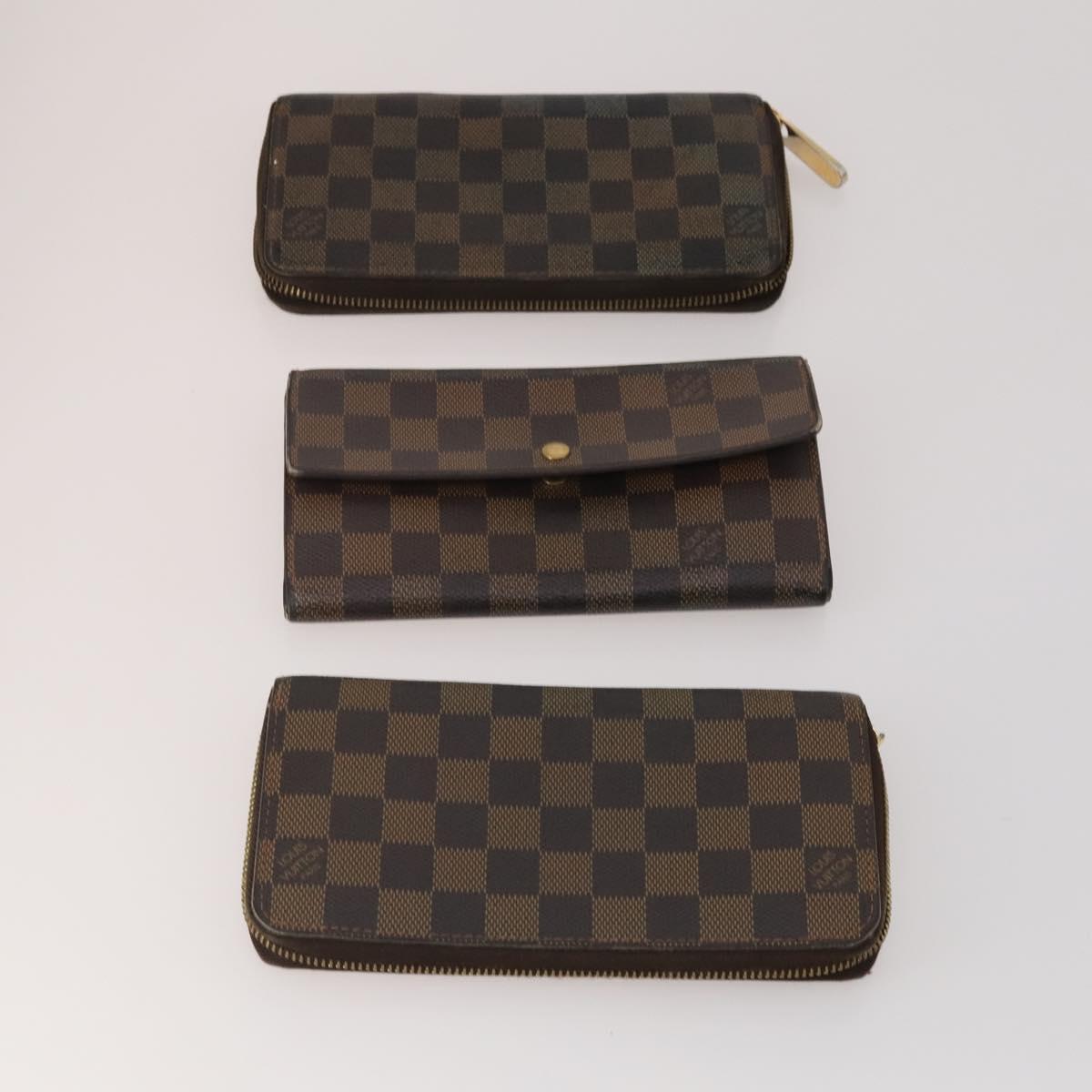 LOUIS VUITTON Damier Ebene Wallet 10 Set LV Auth CB281