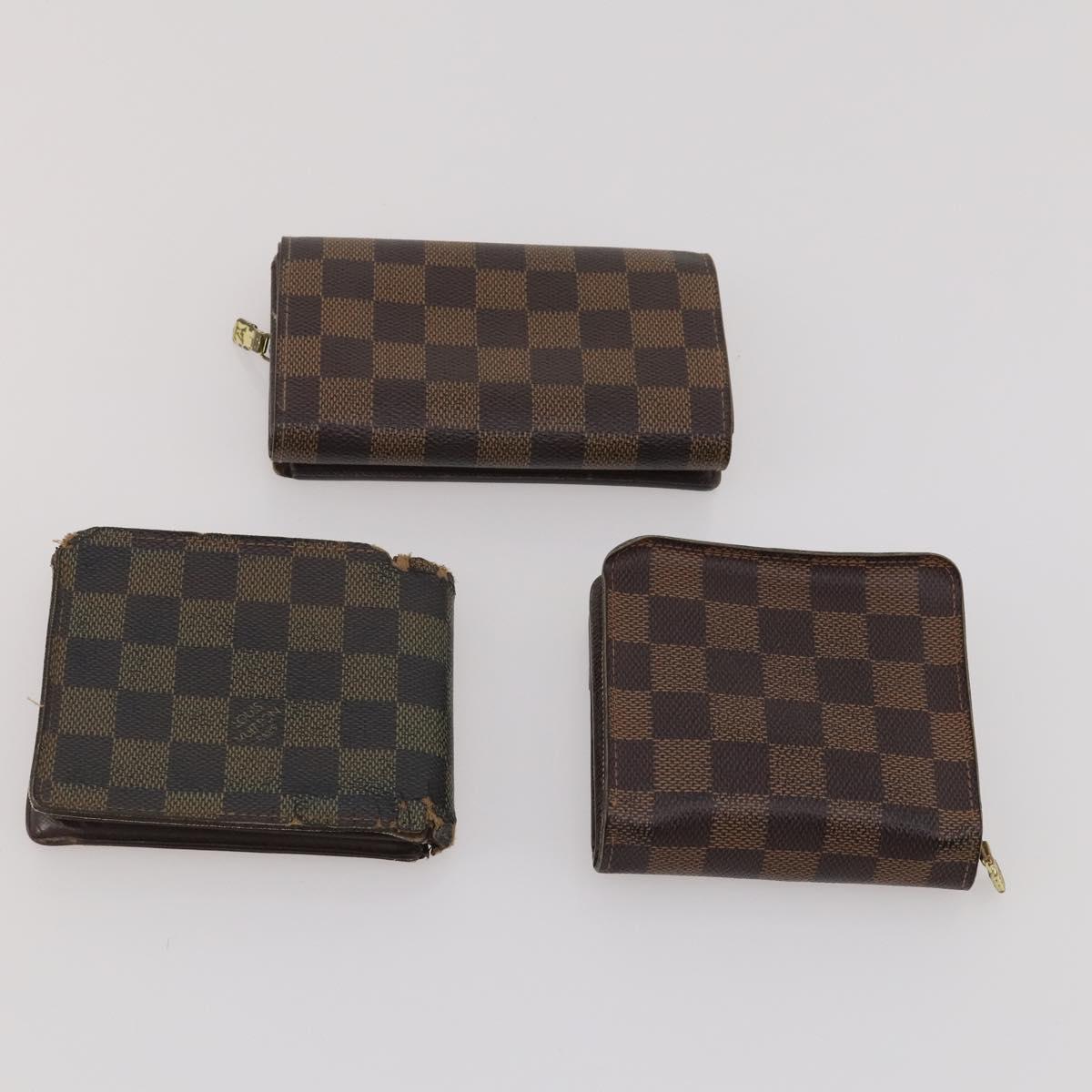 LOUIS VUITTON Damier Ebene Wallet 10 Set LV Auth CB281