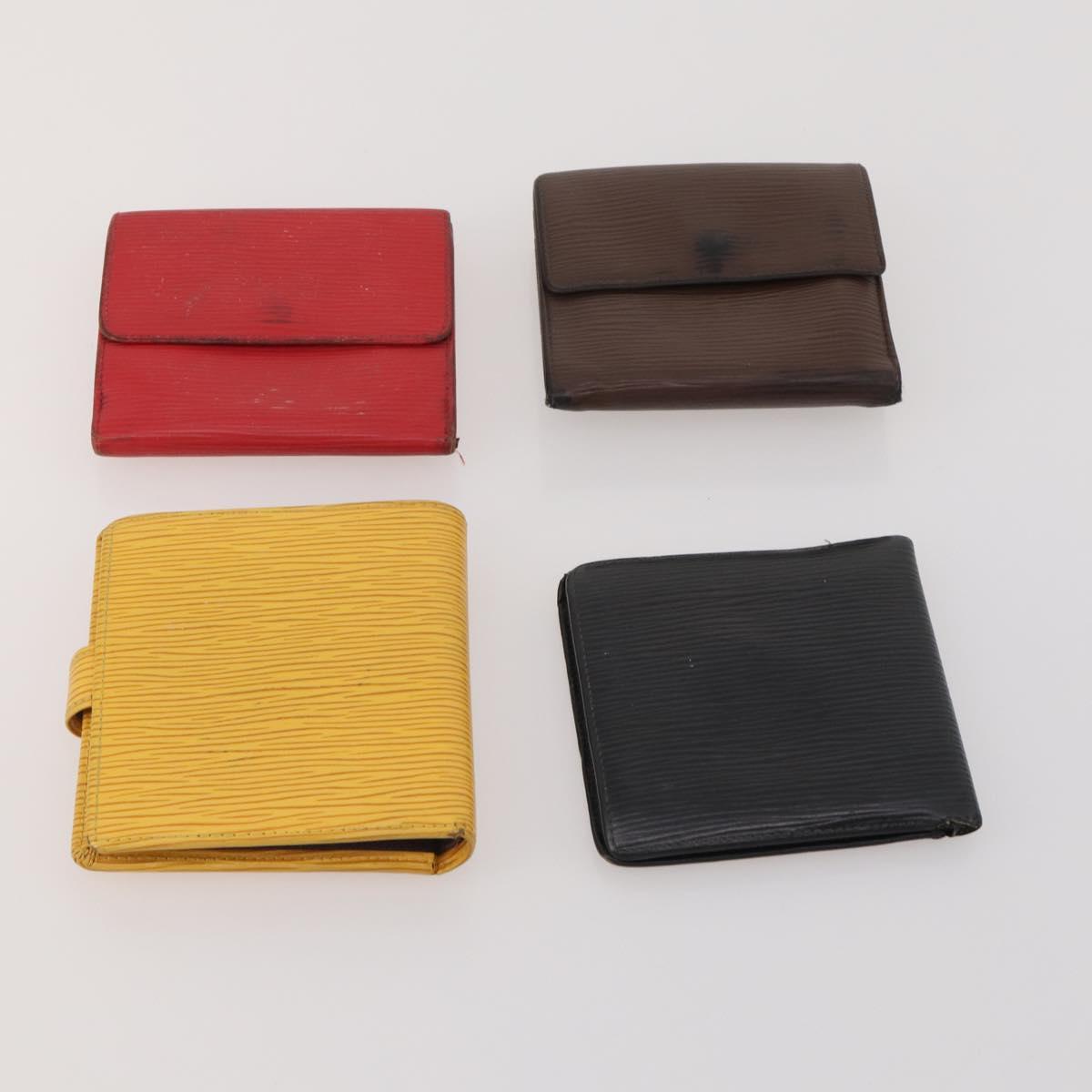 LOUIS VUITTON Epi Wallet 10 Set Black Red LV Auth CB282