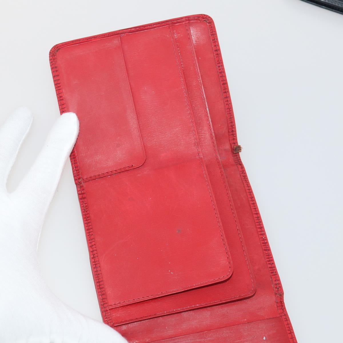 LOUIS VUITTON Epi Wallet 10 Set Black Red LV Auth CB282