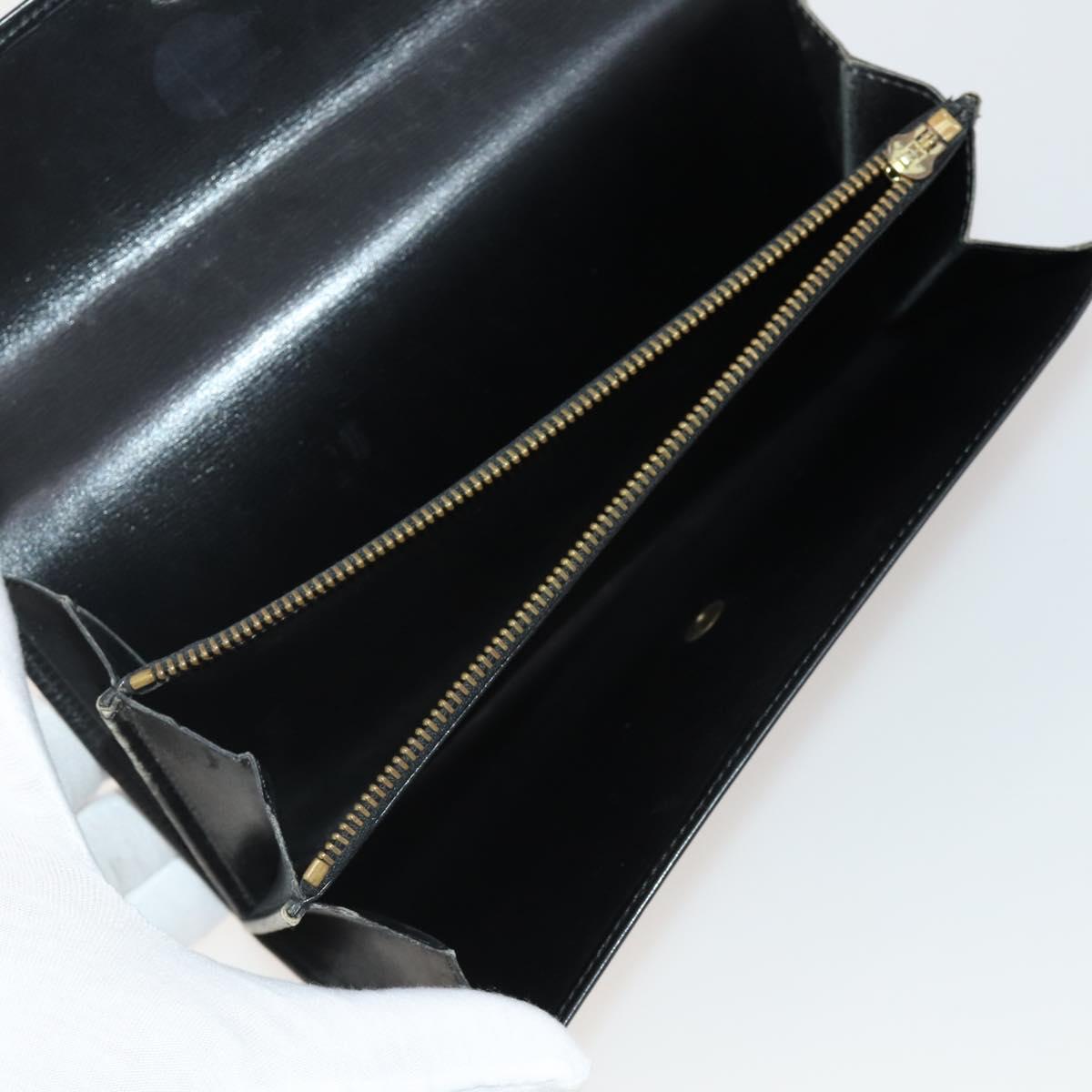 LOUIS VUITTON Epi Wallet 10 Set Black Red LV Auth CB282