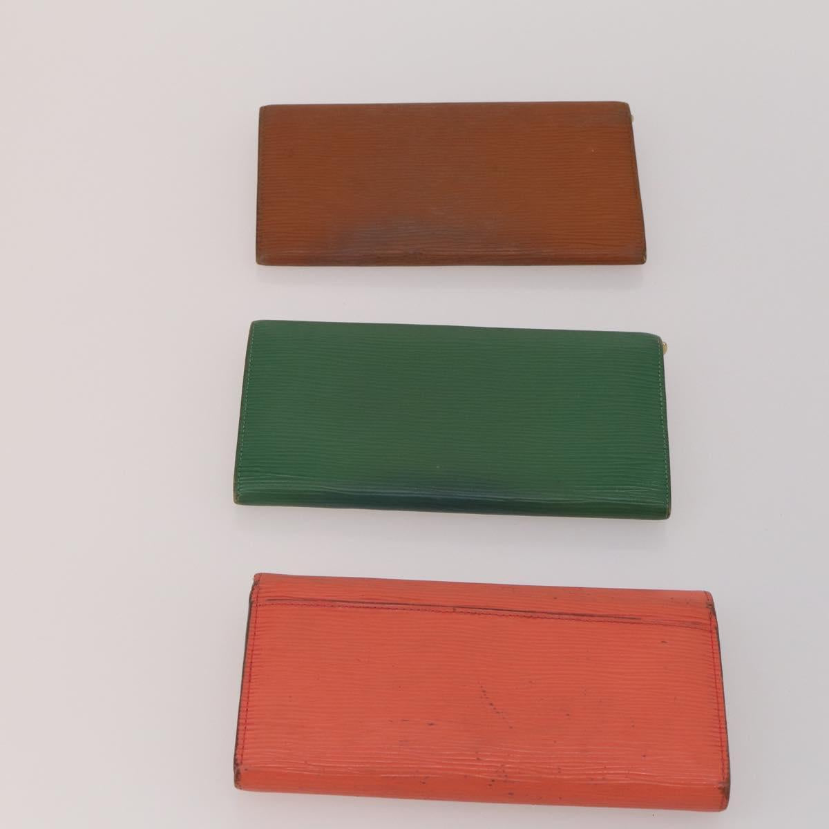 LOUIS VUITTON Epi Wallet 10 Set Black Red LV Auth CB283