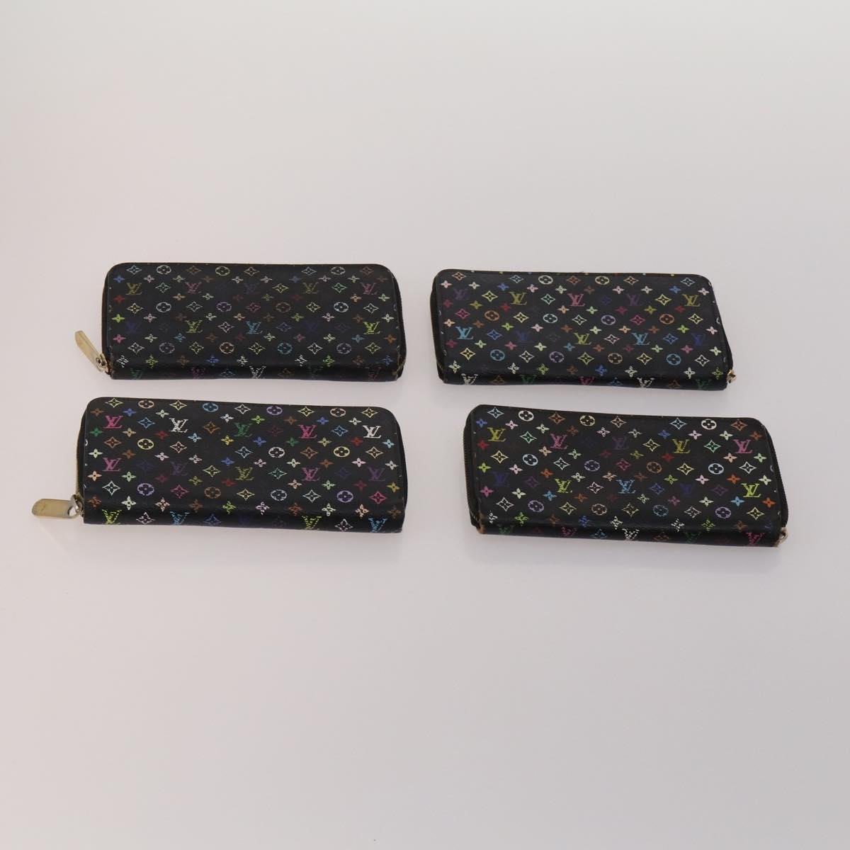 LOUIS VUITTON Monogram Multicolor Wallet 10 Set White Black LV Auth CB284