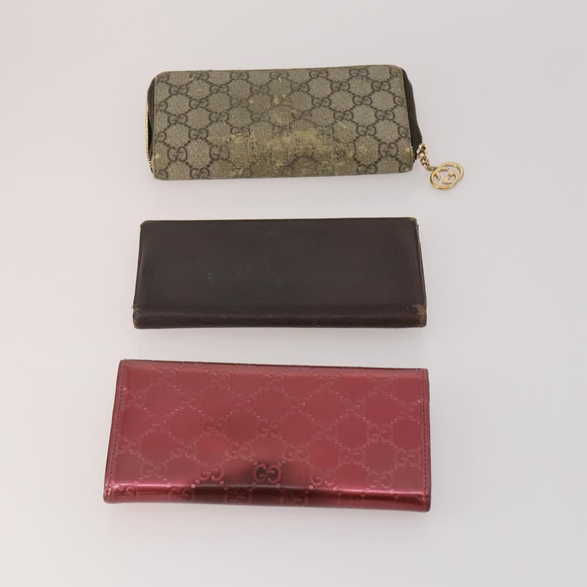 GUCCI GG Canvas Wallet Leather PVC 10 Set Black Beige Red Auth CB286