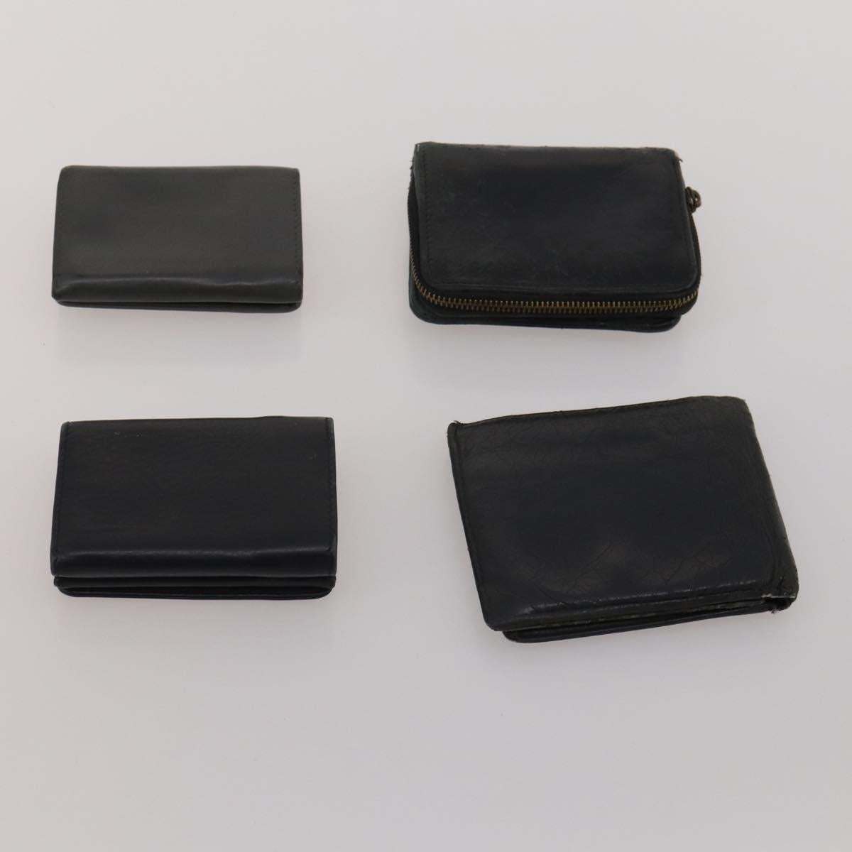 BALENCIAGA Wallet Leather 10 Set Black Beige Auth CB290