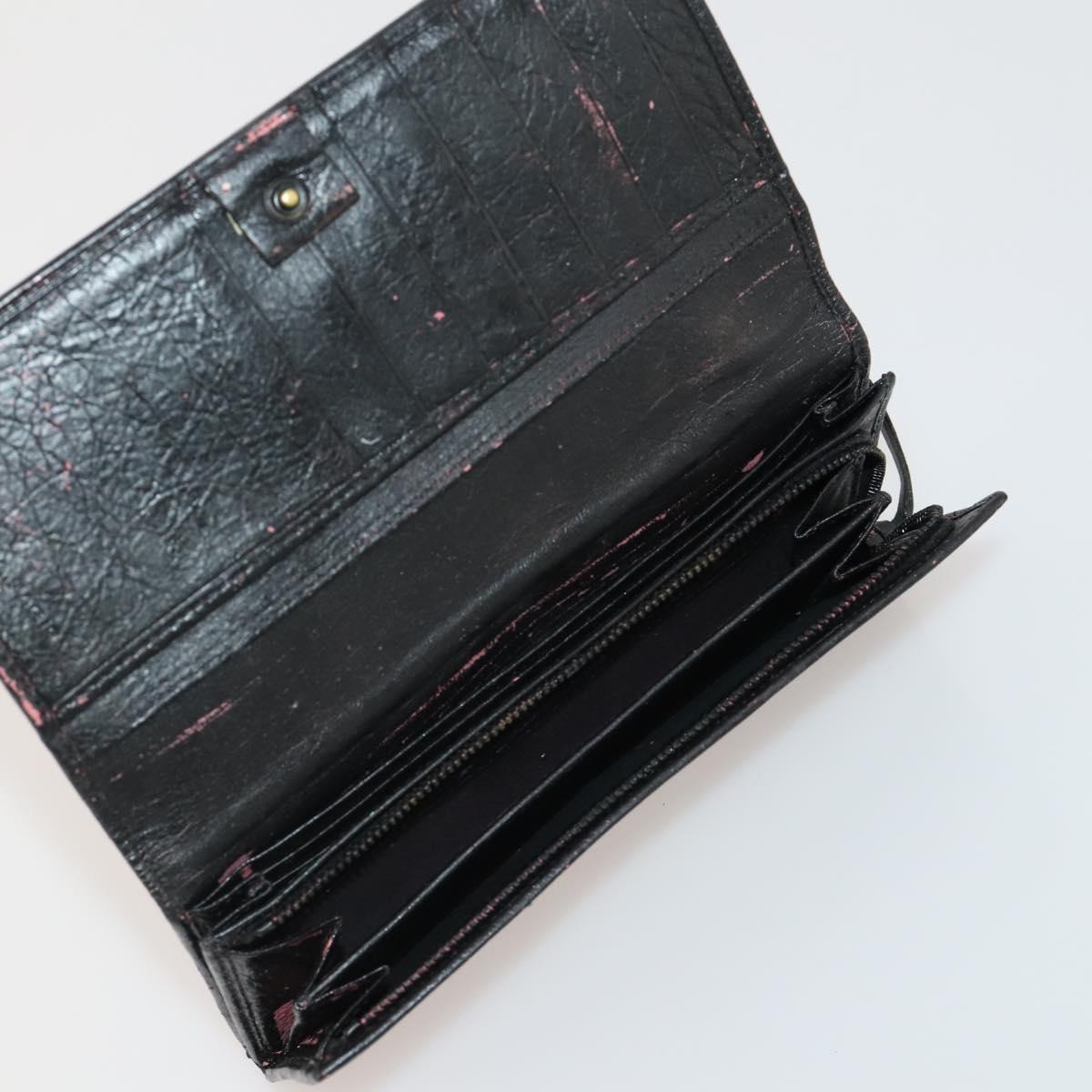 BALENCIAGA Wallet Leather 10 Set Black Beige Auth CB290