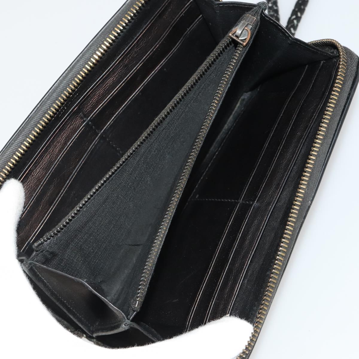 BOTTEGA VENETA INTRECCIATO Wallet Leather 10 Set Black Beige Auth CB291