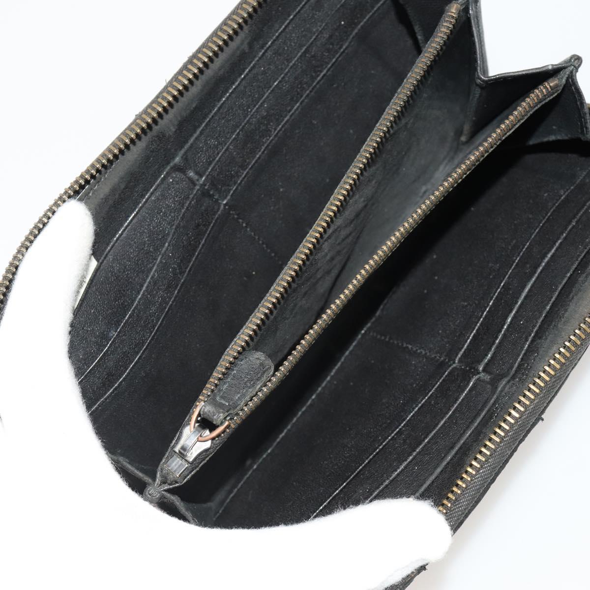 BOTTEGA VENETA INTRECCIATO Wallet Leather 10 Set Black Beige Auth CB291