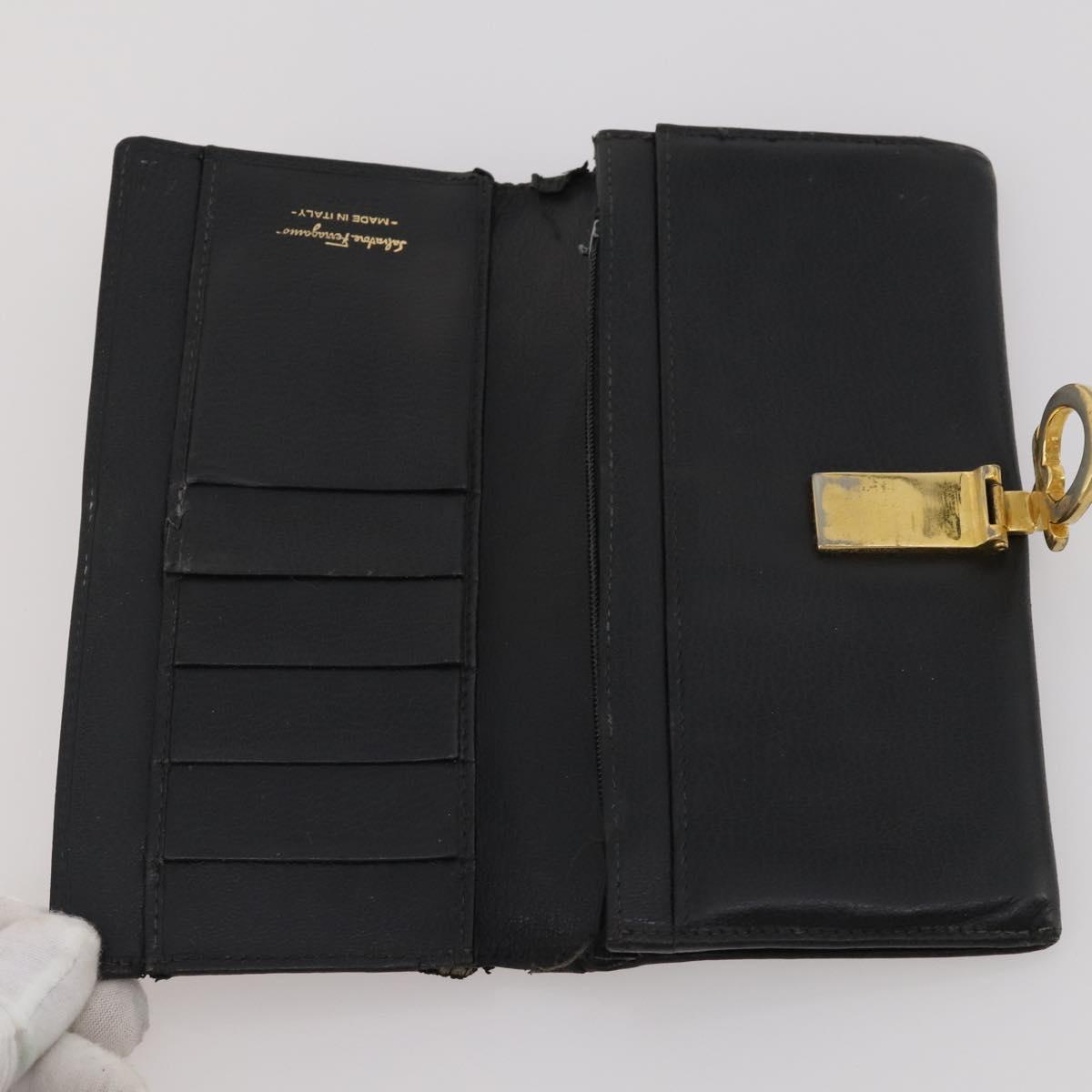Salvatore Ferragamo Wallet Leather 10 Set Black Brown Red Auth CB294
