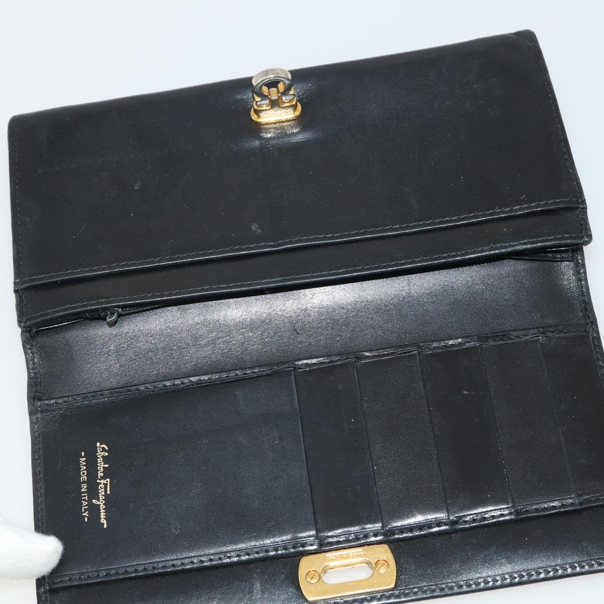 Salvatore Ferragamo Wallet Leather 10 Set Black Brown Red Auth CB294
