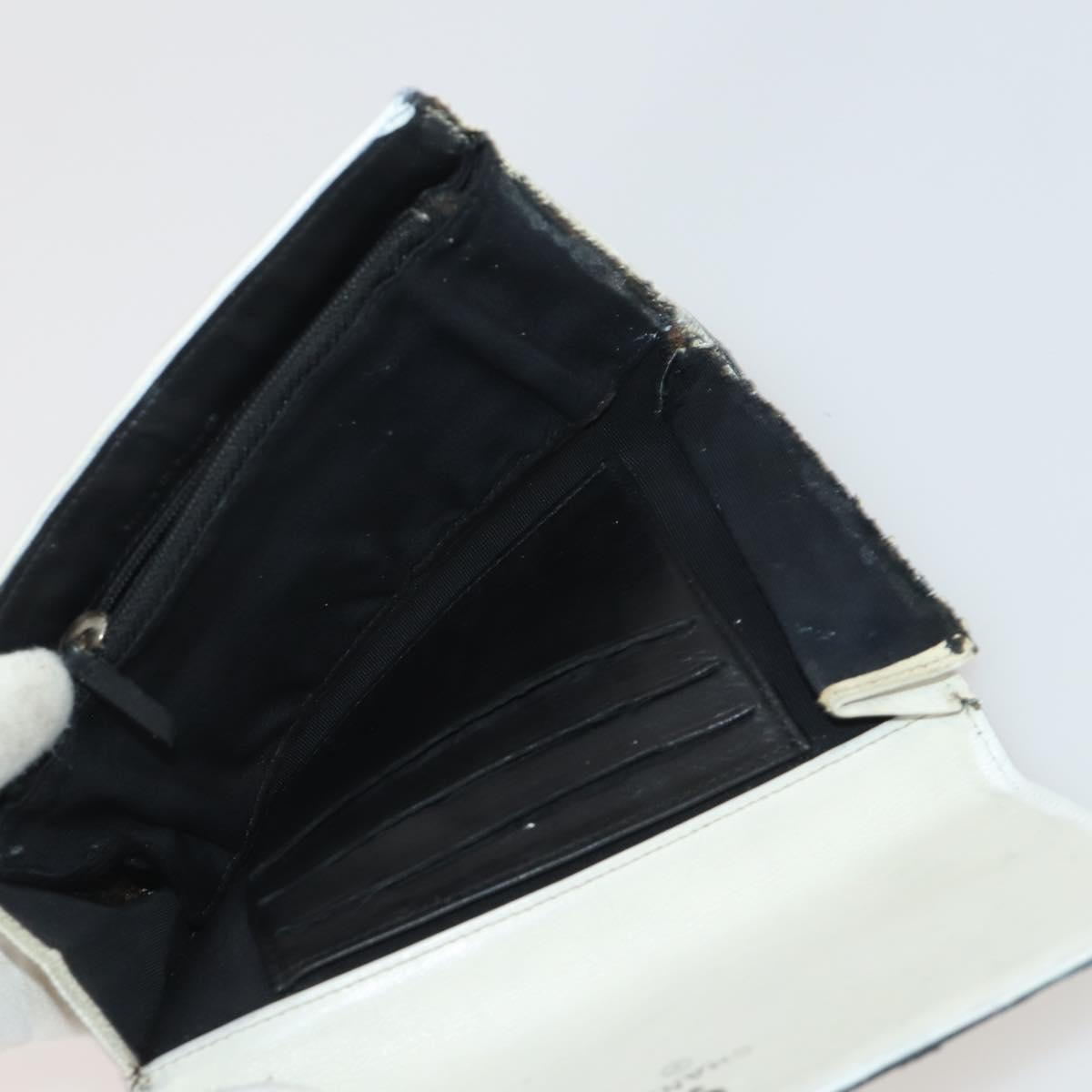 CHANEL Wallet Leather 10 Set White Beige black CC Auth CB298