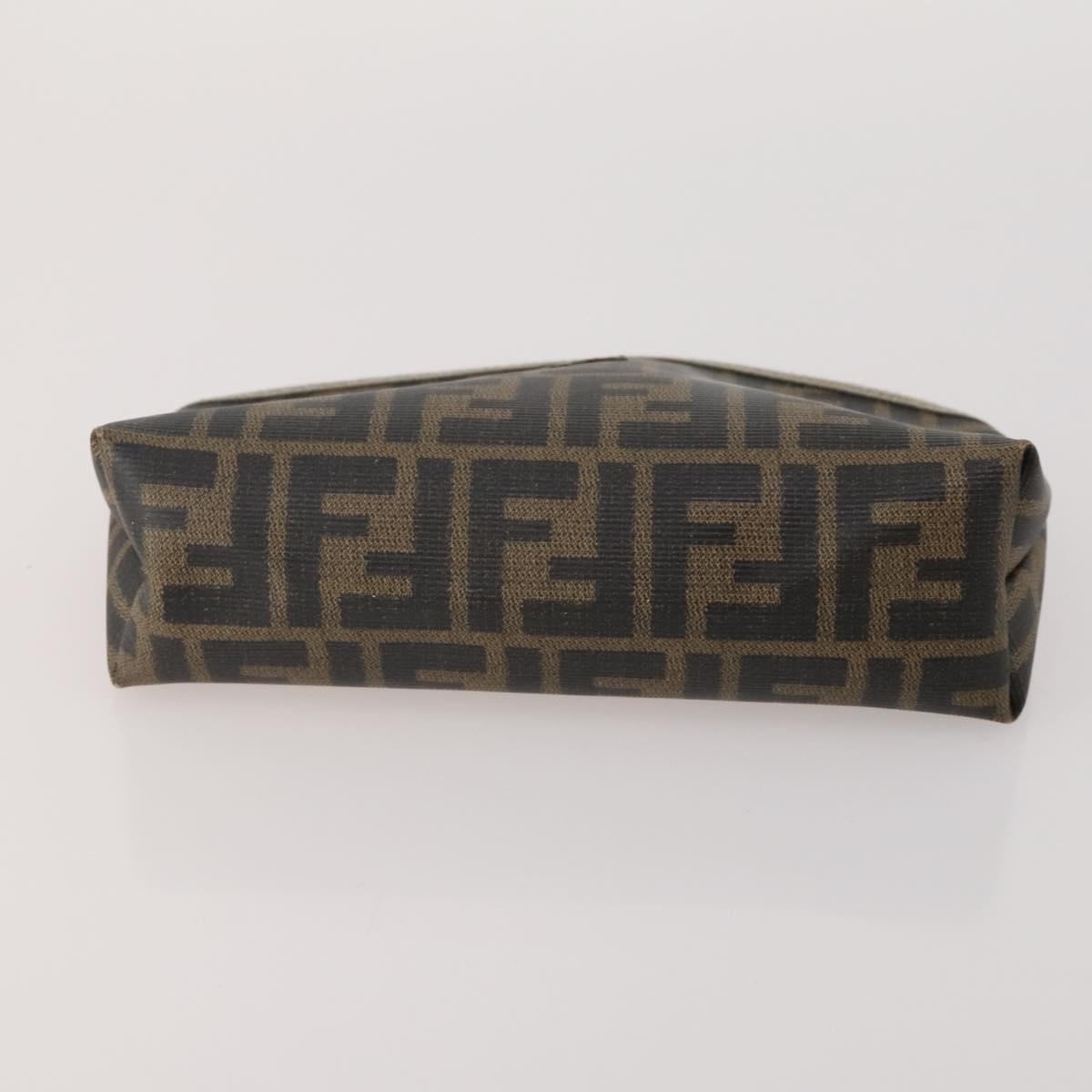FENDI Zucca Canvas Pouch 5 Set Brown Black Auth CB300