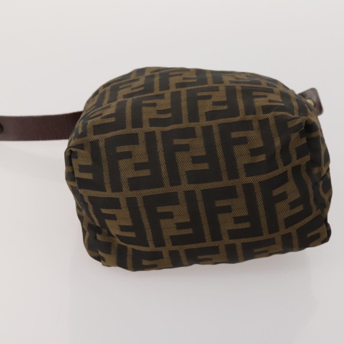 FENDI Zucca Canvas Pouch 5 Set Brown Black Auth CB300