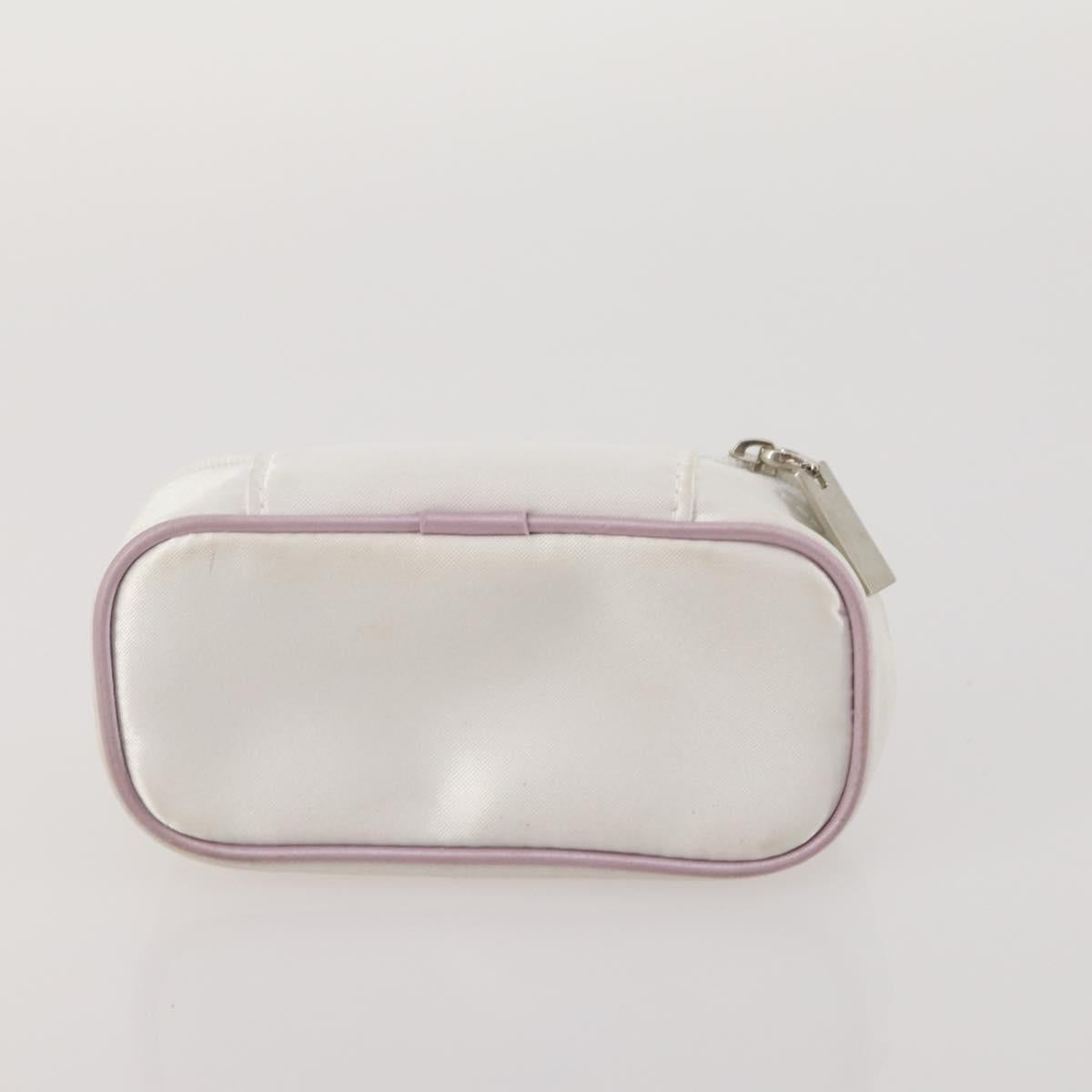 Christian Dior Trotter Canvas Pouch Leather 6 Set White Beige Red Auth CB301