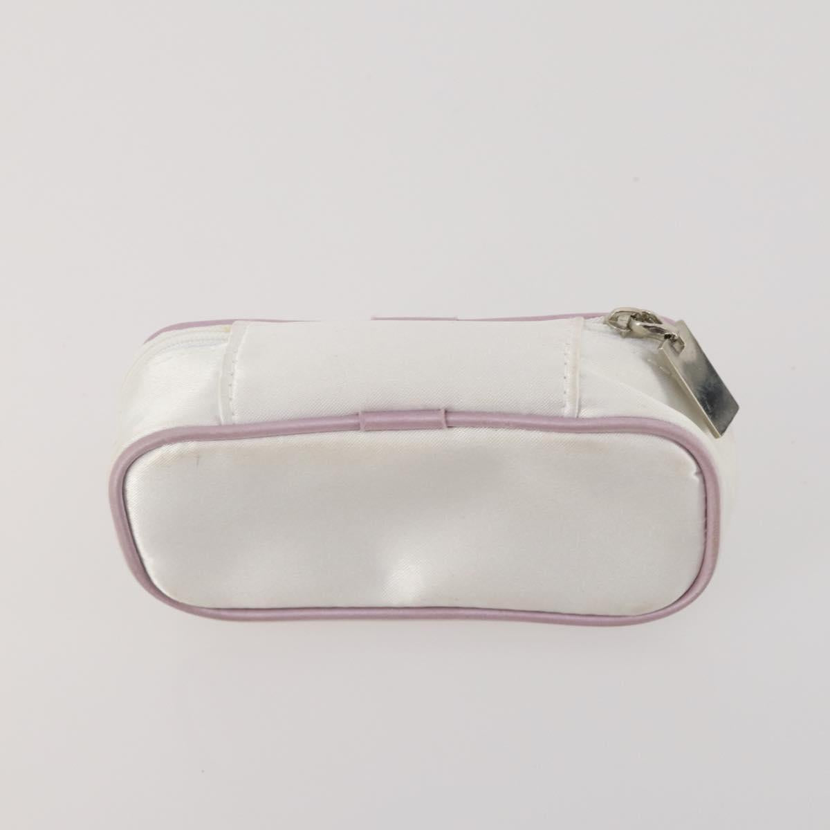 Christian Dior Trotter Canvas Pouch Leather 6 Set White Beige Red Auth CB301