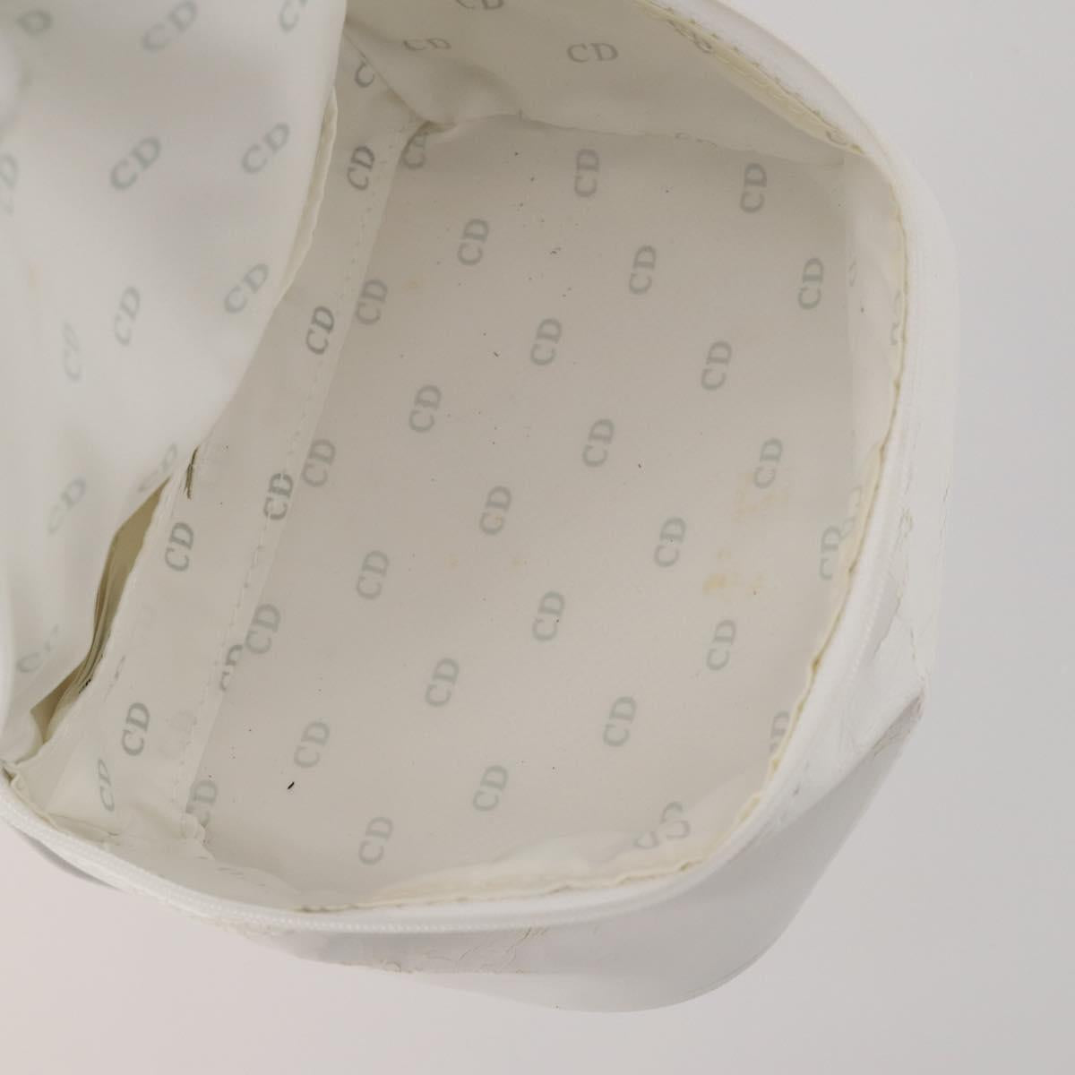 Christian Dior Trotter Canvas Pouch Leather 6 Set White Beige Red Auth CB301