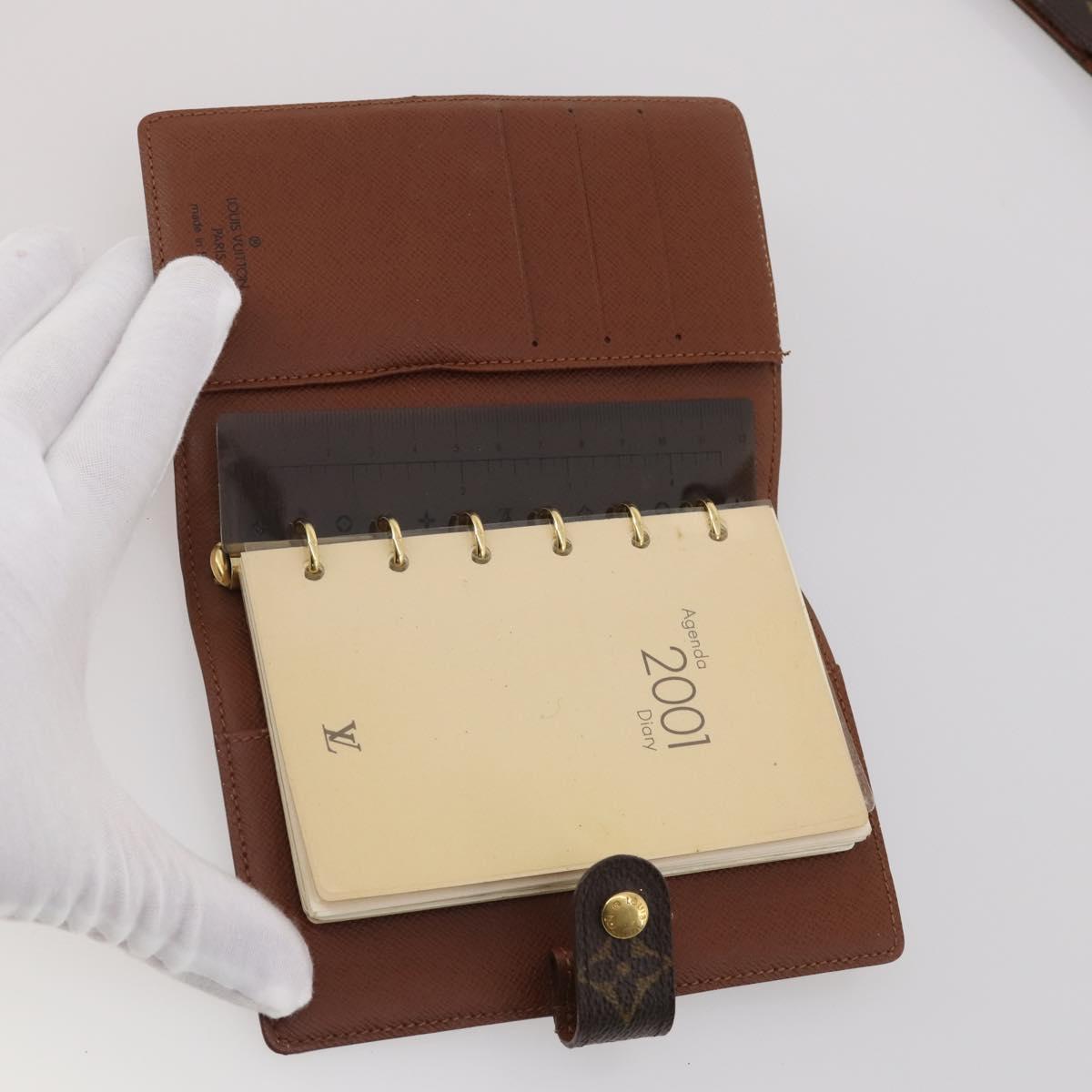LOUIS VUITTON Monogram Agenda PM Day Planner Cover 10 Set LV Auth CB305