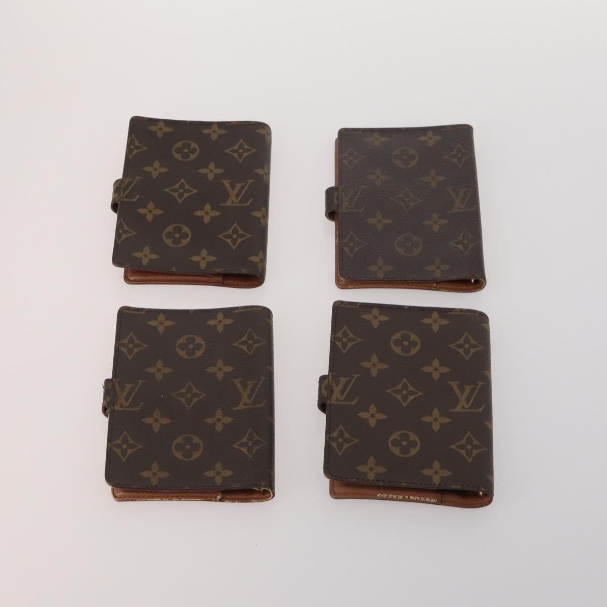 LOUIS VUITTON Monogram Agenda PM Day Planner Cover 10 Set LV Auth CB305