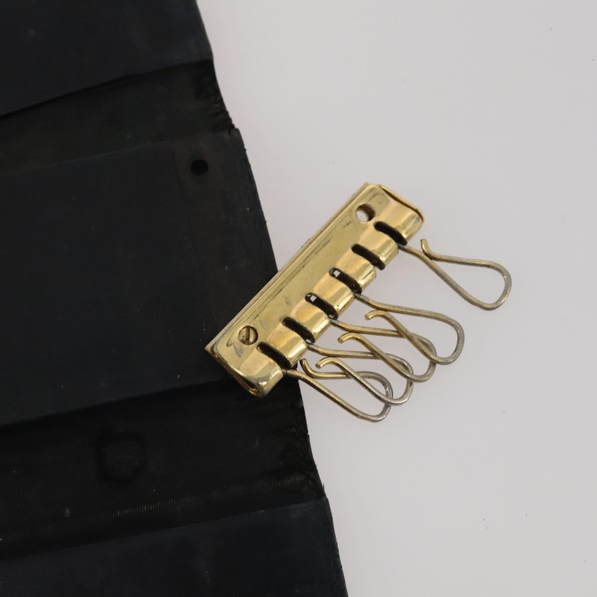 CHANEL Key Case Leather Caviar Skin 10 Set Pink Black purple CC Auth CB309