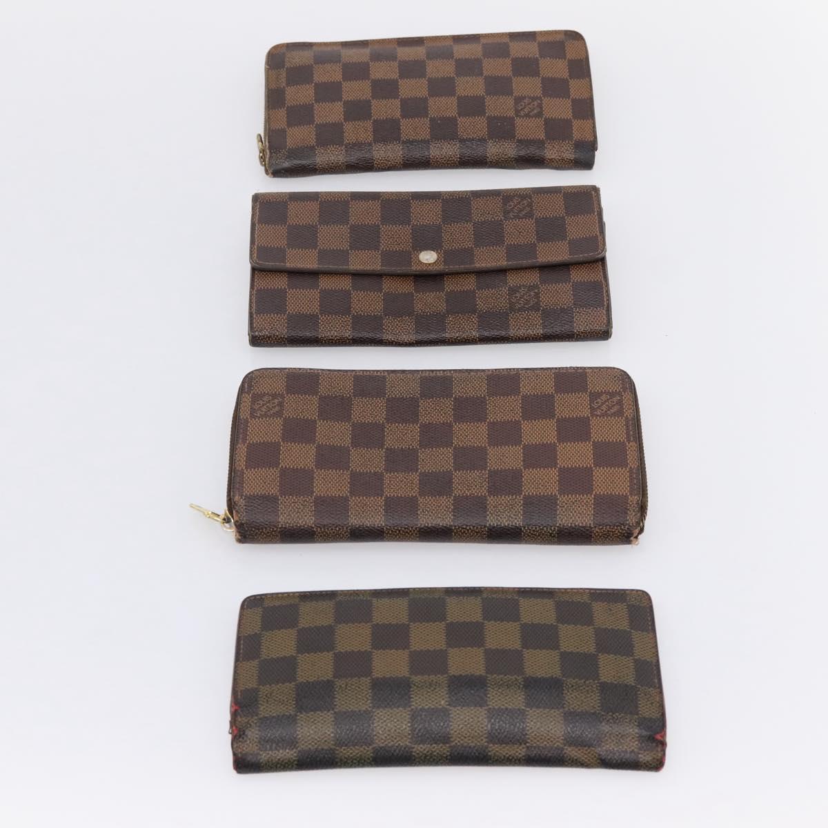 LOUIS VUITTON Damier Ebene Long Wallet 10 Set LV Auth CB319