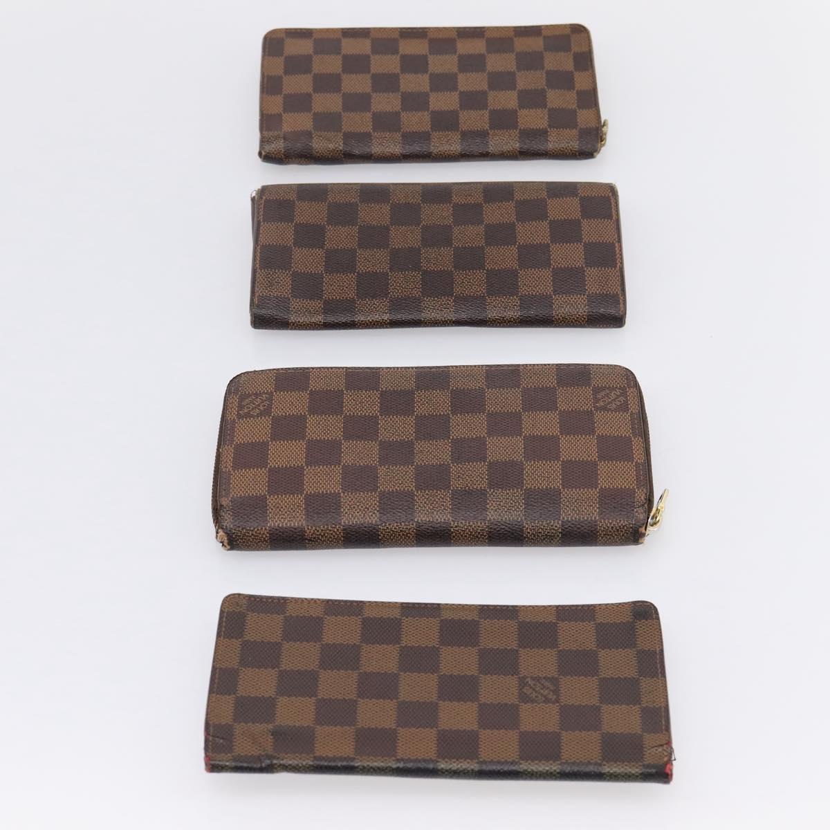 LOUIS VUITTON Damier Ebene Long Wallet 10 Set LV Auth CB319