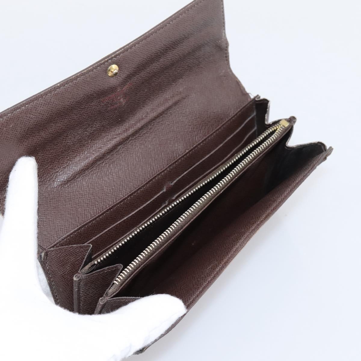 LOUIS VUITTON Damier Ebene Long Wallet 10 Set LV Auth CB319