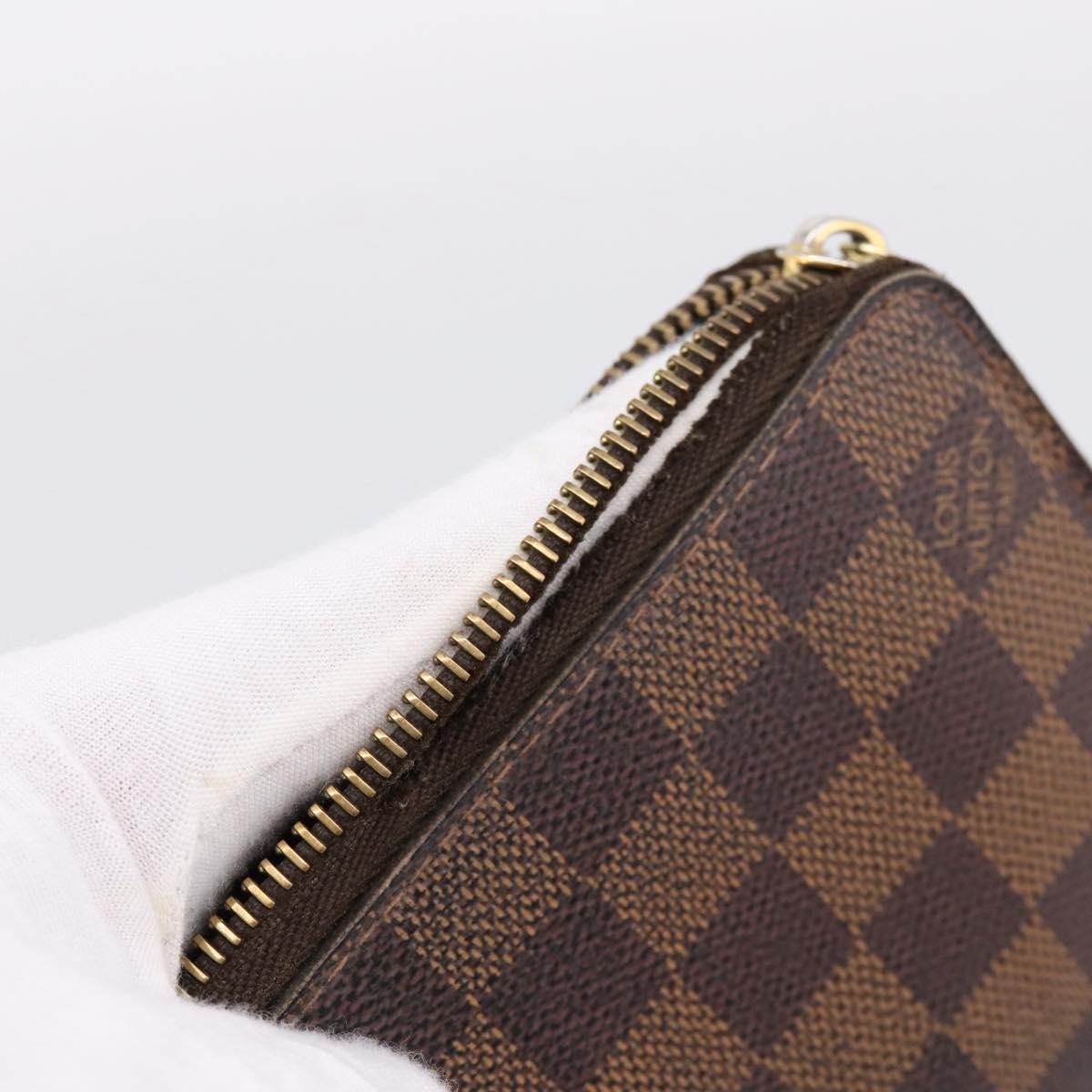 LOUIS VUITTON Damier Ebene Long Wallet 10 Set LV Auth CB319