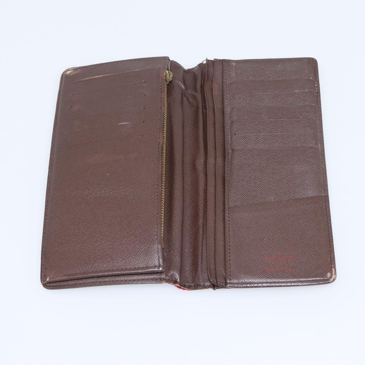 LOUIS VUITTON Damier Ebene Long Wallet 10 Set LV Auth CB319