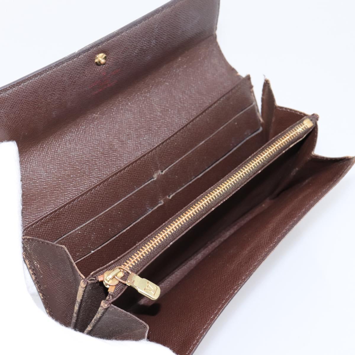 LOUIS VUITTON Damier Ebene Long Wallet 10 Set LV Auth CB319