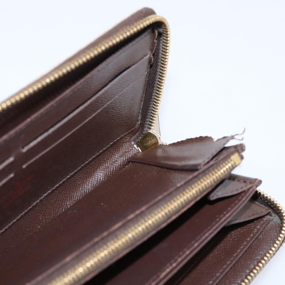 LOUIS VUITTON Damier Ebene Long Wallet 10 Set LV Auth CB319